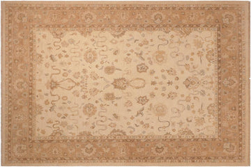 handmade Traditional Kafkaz Chobi Ziegler Beige Lt. Brown Hand Knotted RECTANGLE 100% WOOL area rug 8 x 10